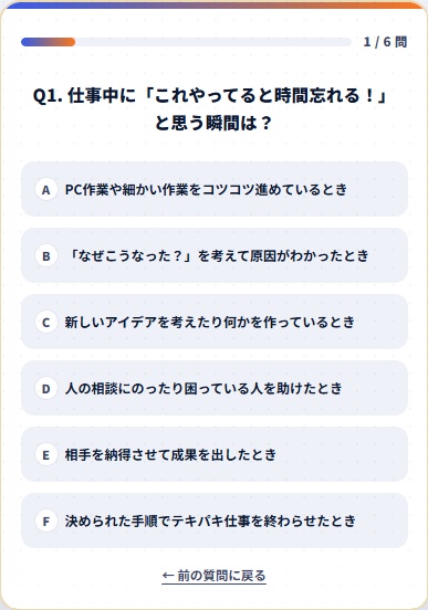 スマホ適性診断アプリの画面