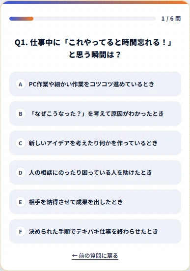 スマホ適性診断アプリの画面
